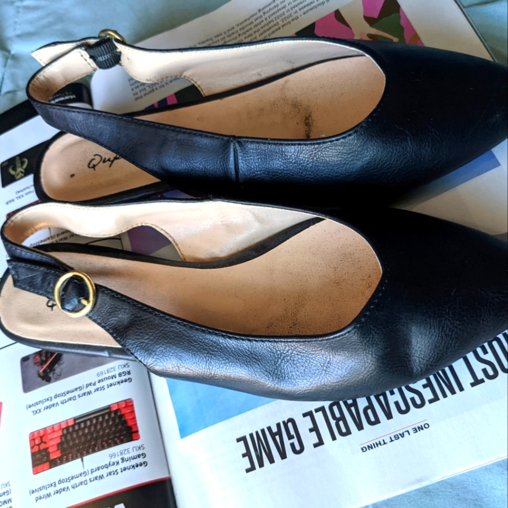 WOMENS BLACK SLING-BACK SANDAL